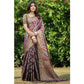 Generic Women's Organza Printed Saree With Unstitched Blouse (Wine, 5-6 Mtrs) - MYLUXURY LANE ENTERPRISE