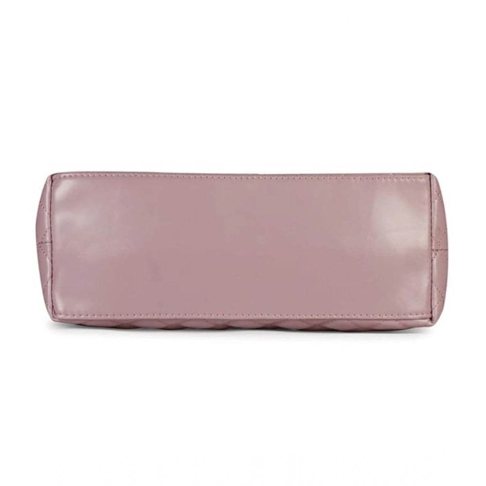 Generic Women's Polyurethane Textured  Shoulder Bag (Blush Pink) - MYLUXURY LANE ENTERPRISE