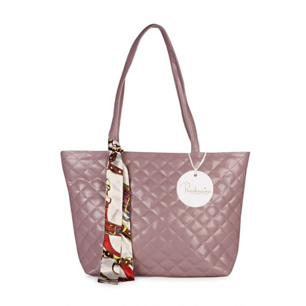 Generic Women's Polyurethane Textured  Shoulder Bag (Blush Pink) - MYLUXURY LANE ENTERPRISE