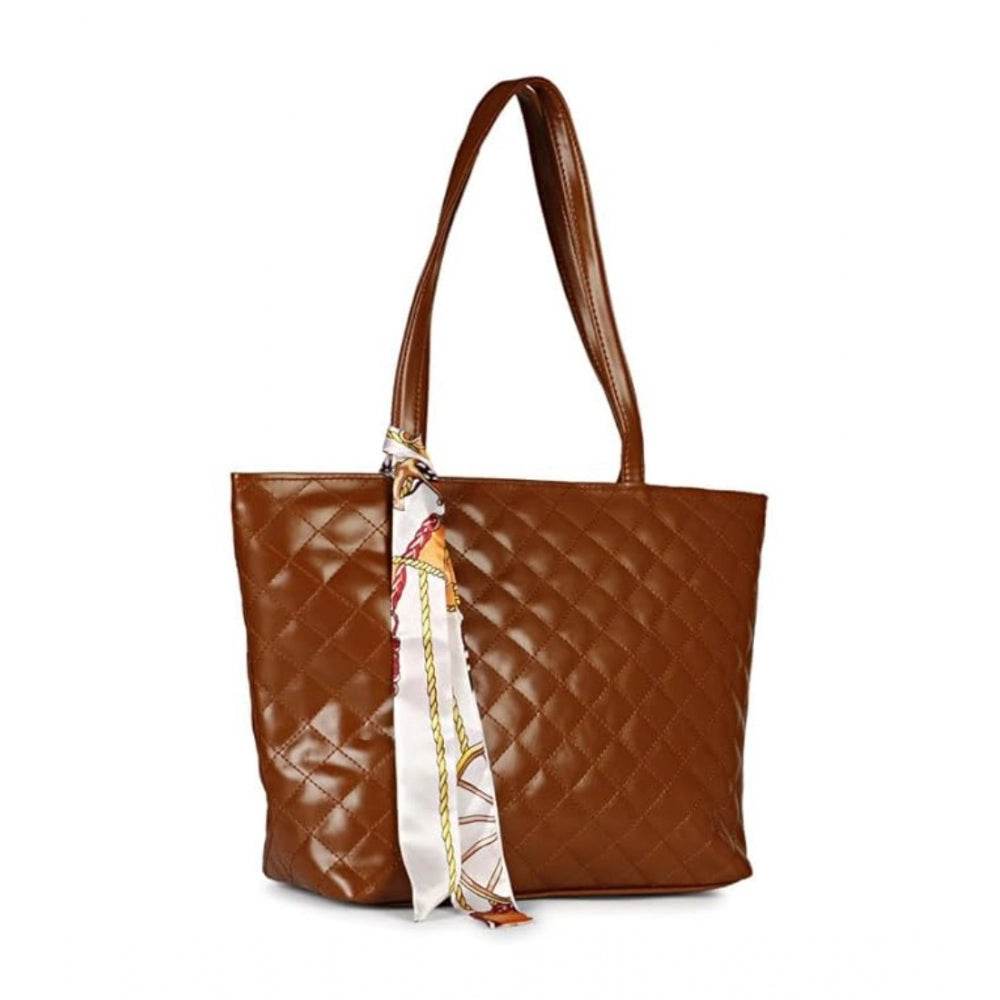 Generic Women's Polyurethane Textured  Shoulder Bag (Dark Brown) - MYLUXURY LANE ENTERPRISE