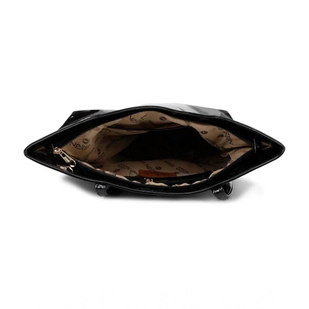 Generic Women's Synthetic Solid Shoulder Bag (Black) - MYLUXURY LANE ENTERPRISE