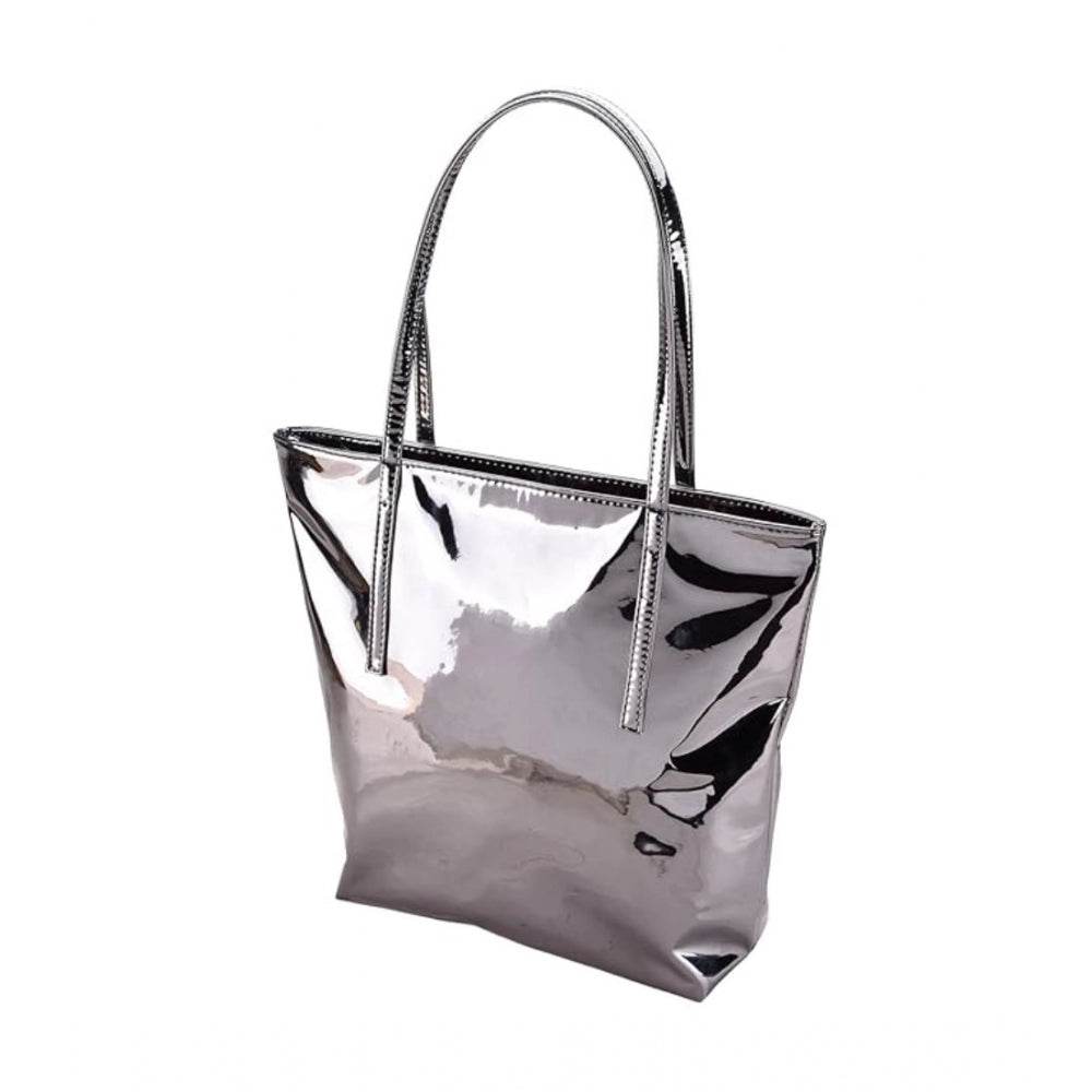 Generic Women's Synthetic Solid Shoulder Bag (Grey) - MYLUXURY LANE ENTERPRISE
