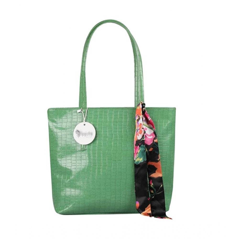 Generic Women's Polyurethane Textured, Croc Shoulder Bag (Green) - MYLUXURY LANE ENTERPRISE