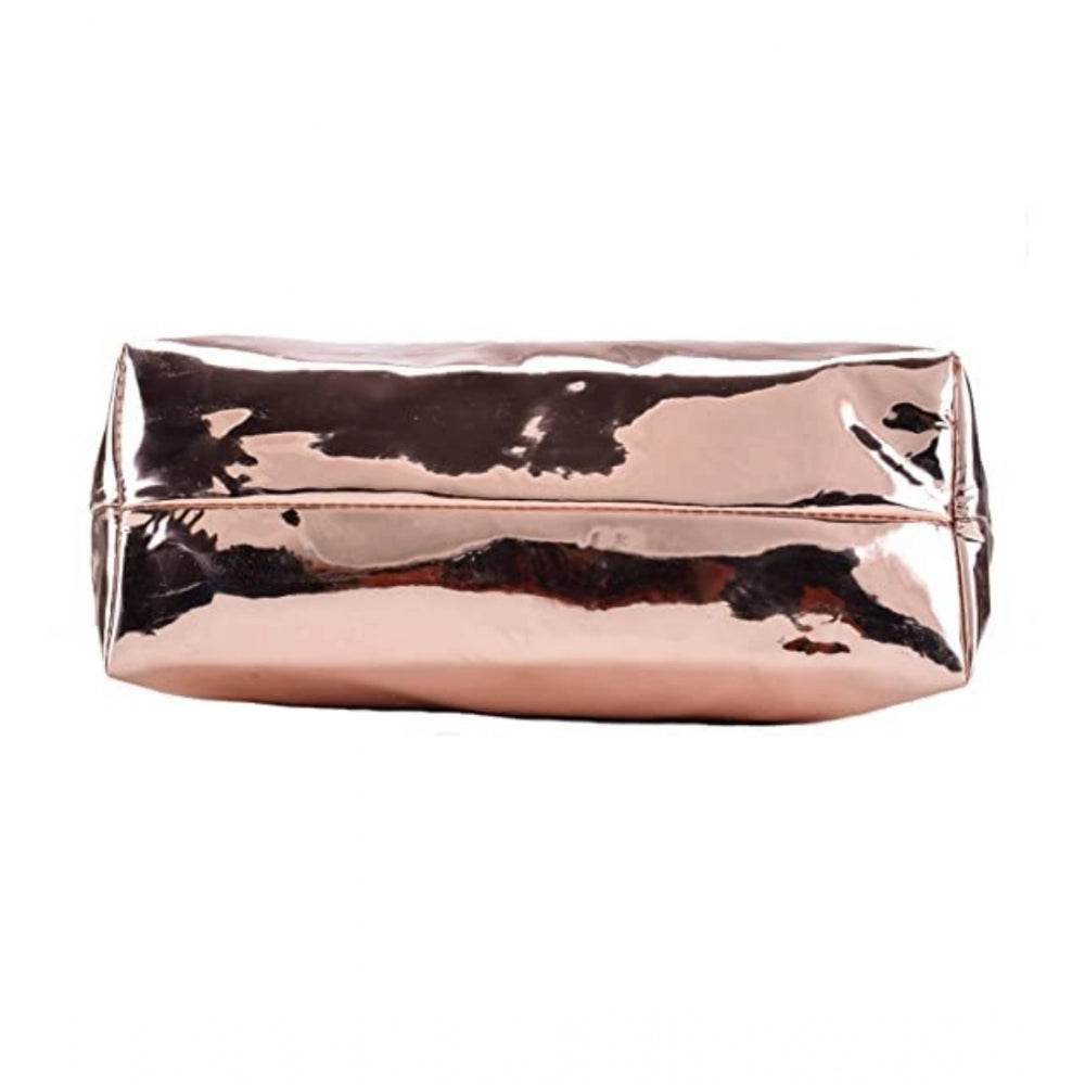 Generic Women's Synthetic Solid Shoulder Bag (Rose Gold ) - MYLUXURY LANE ENTERPRISE
