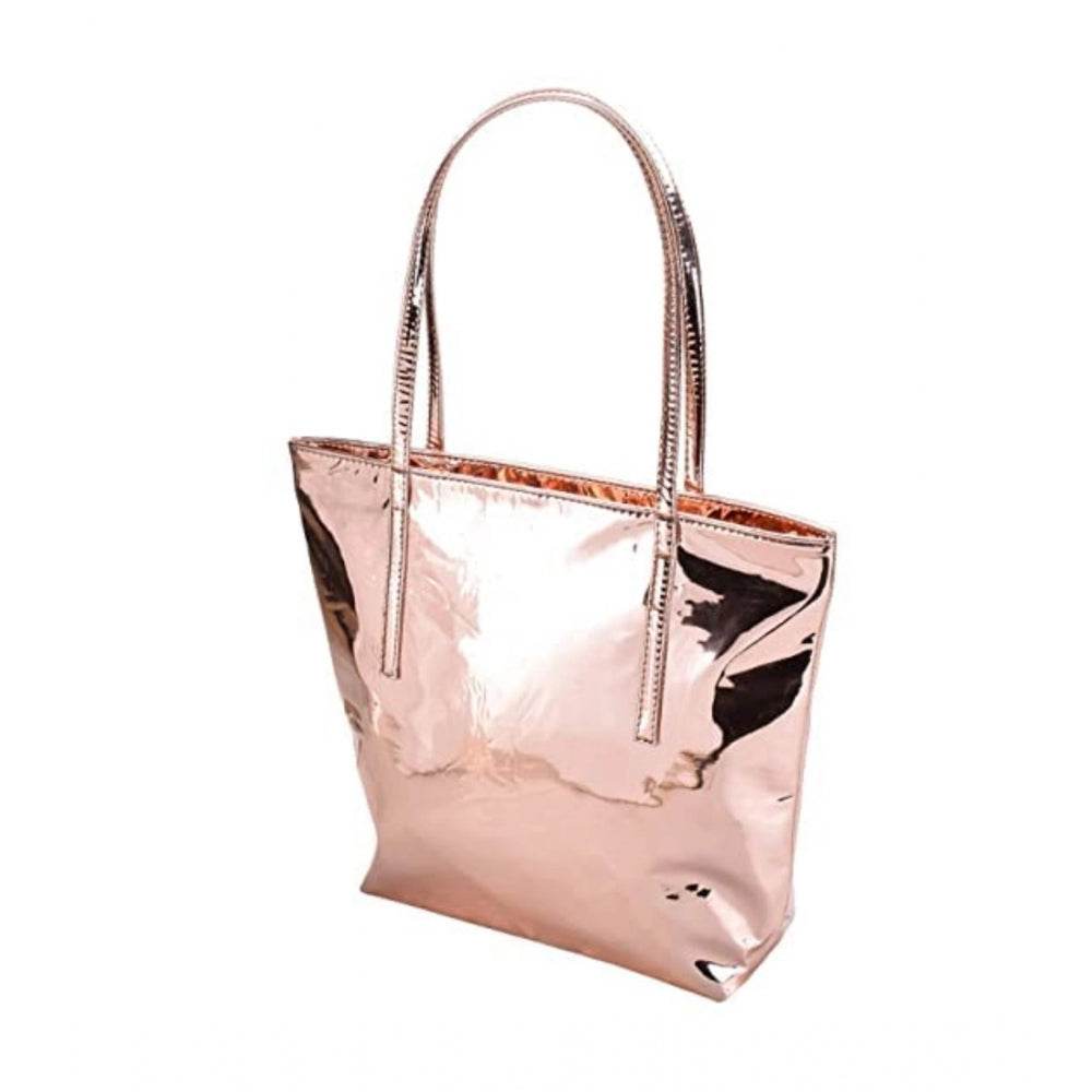 Generic Women's Synthetic Solid Shoulder Bag (Rose Gold ) - MYLUXURY LANE ENTERPRISE