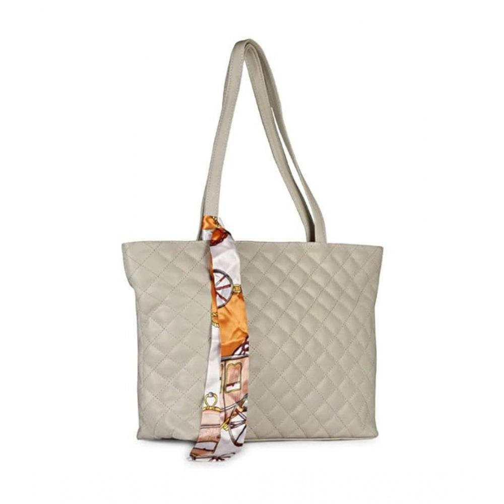 Generic Women's Polyurethane Textured  Shoulder Bag (Grey) - MYLUXURY LANE ENTERPRISE