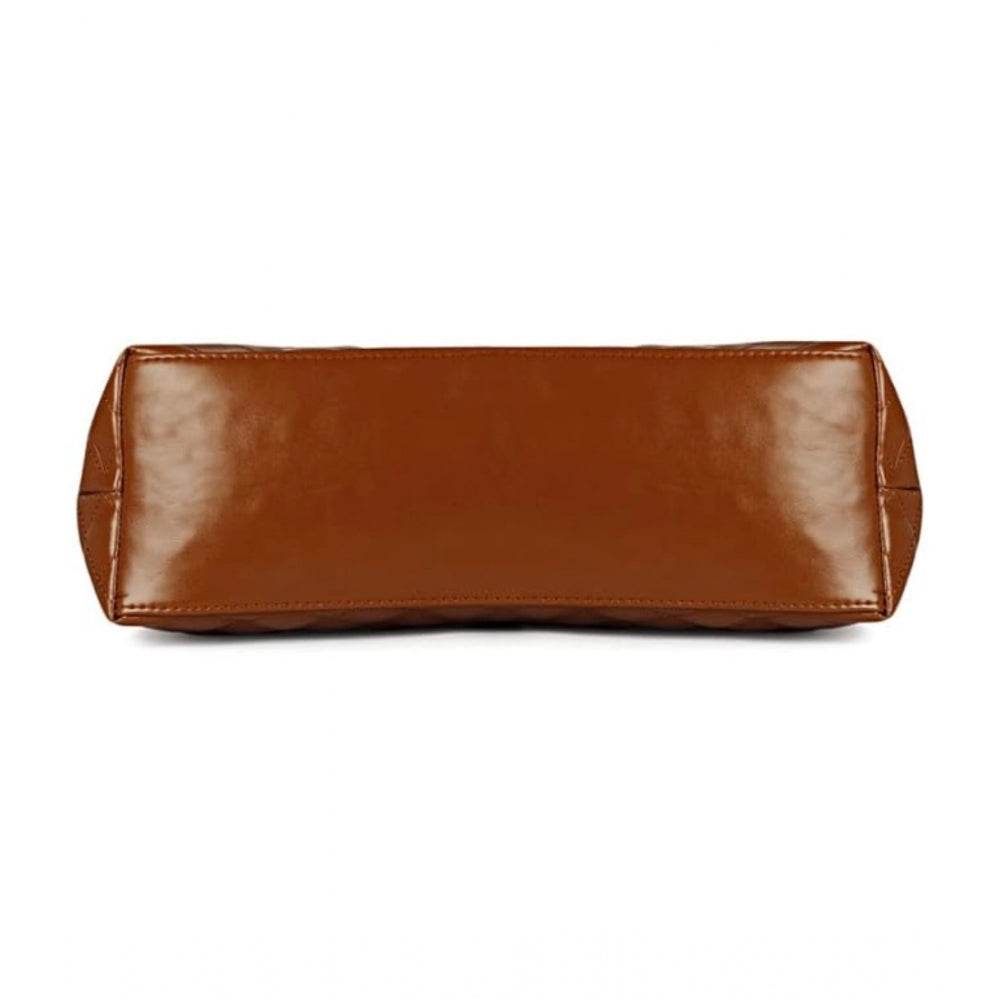 Generic Women's Polyurethane Textured  Shoulder Bag (Dark Brown) - MYLUXURY LANE ENTERPRISE