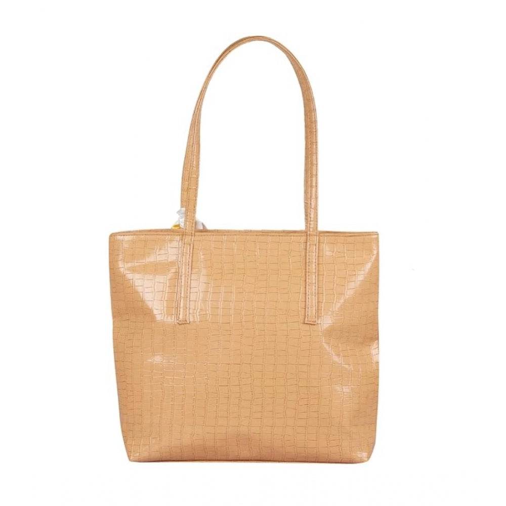 Generic Women's Polyurethane Textured, Croc Shoulder Bag (Yellow) - MYLUXURY LANE ENTERPRISE