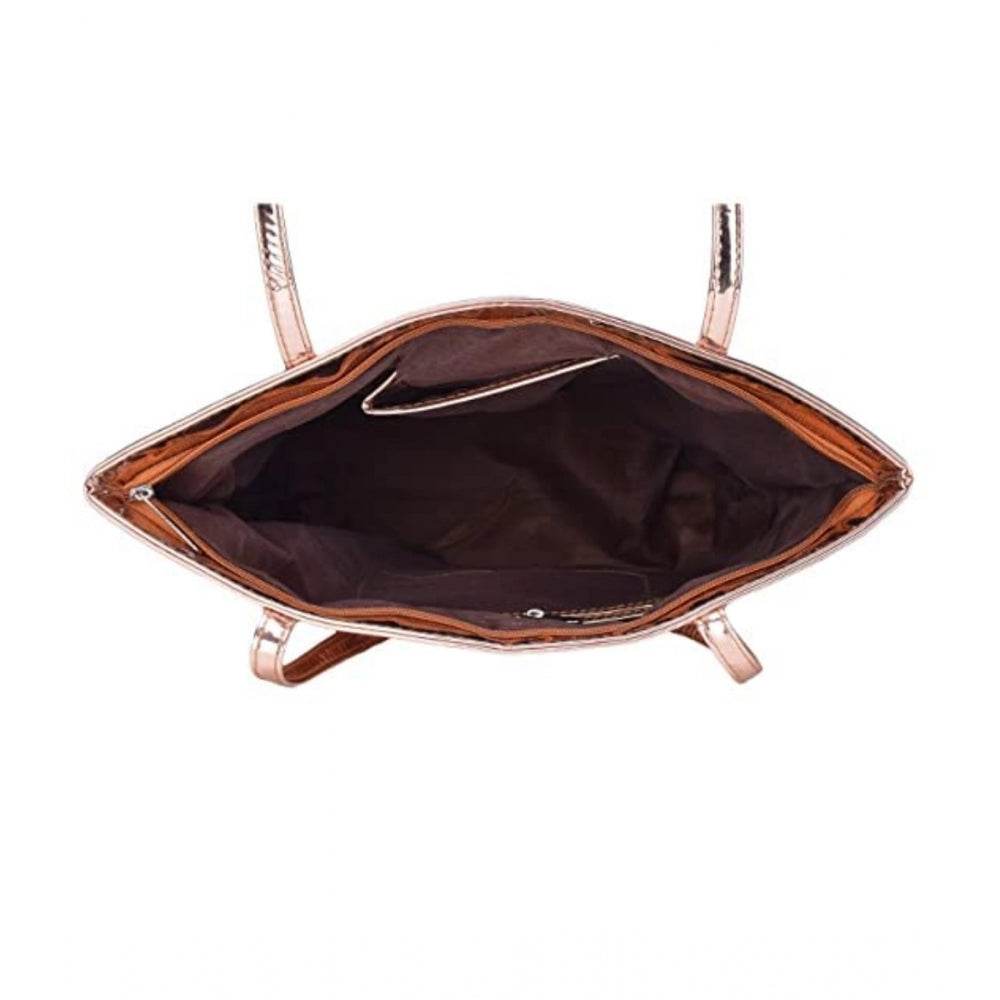 Generic Women's Synthetic Solid Shoulder Bag (Rose Gold ) - MYLUXURY LANE ENTERPRISE