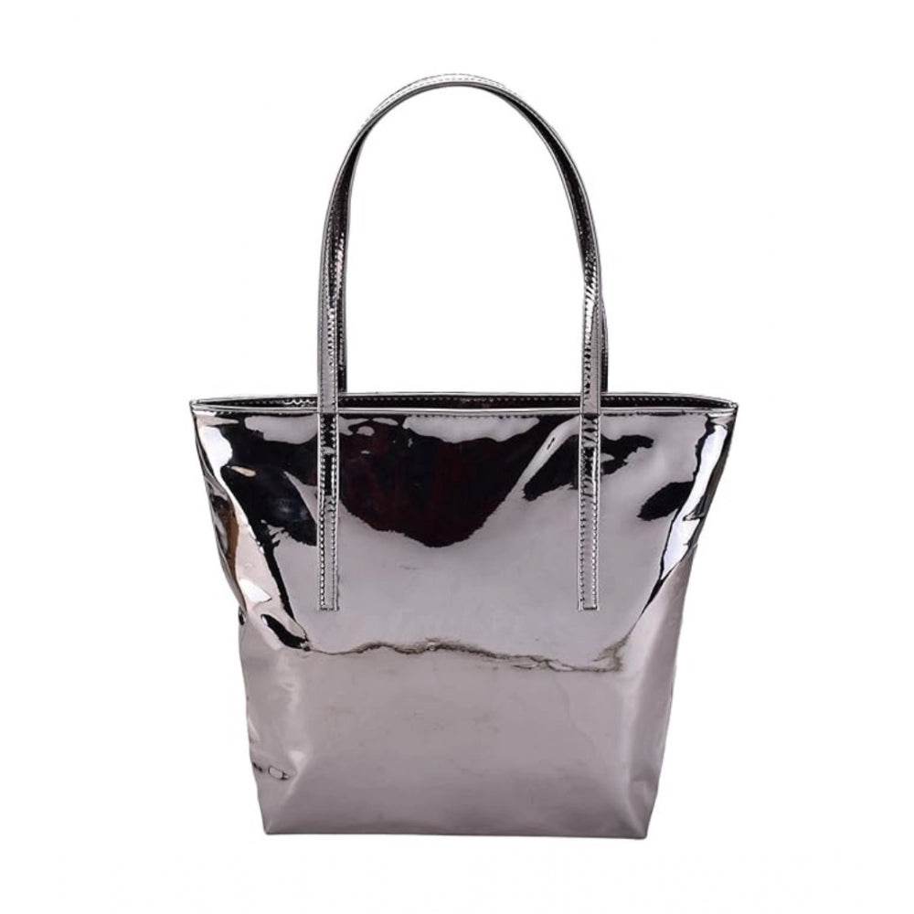 Generic Women's Synthetic Solid Shoulder Bag (Grey) - MYLUXURY LANE ENTERPRISE