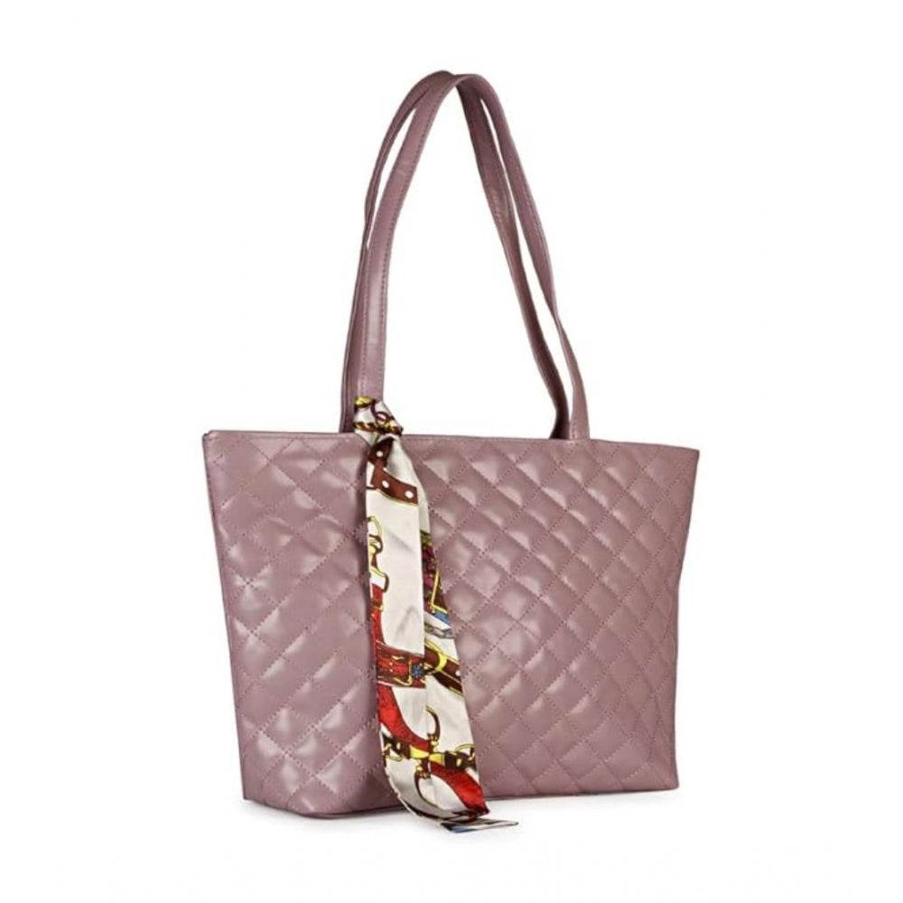Generic Women's Polyurethane Textured  Shoulder Bag (Blush Pink) - MYLUXURY LANE ENTERPRISE