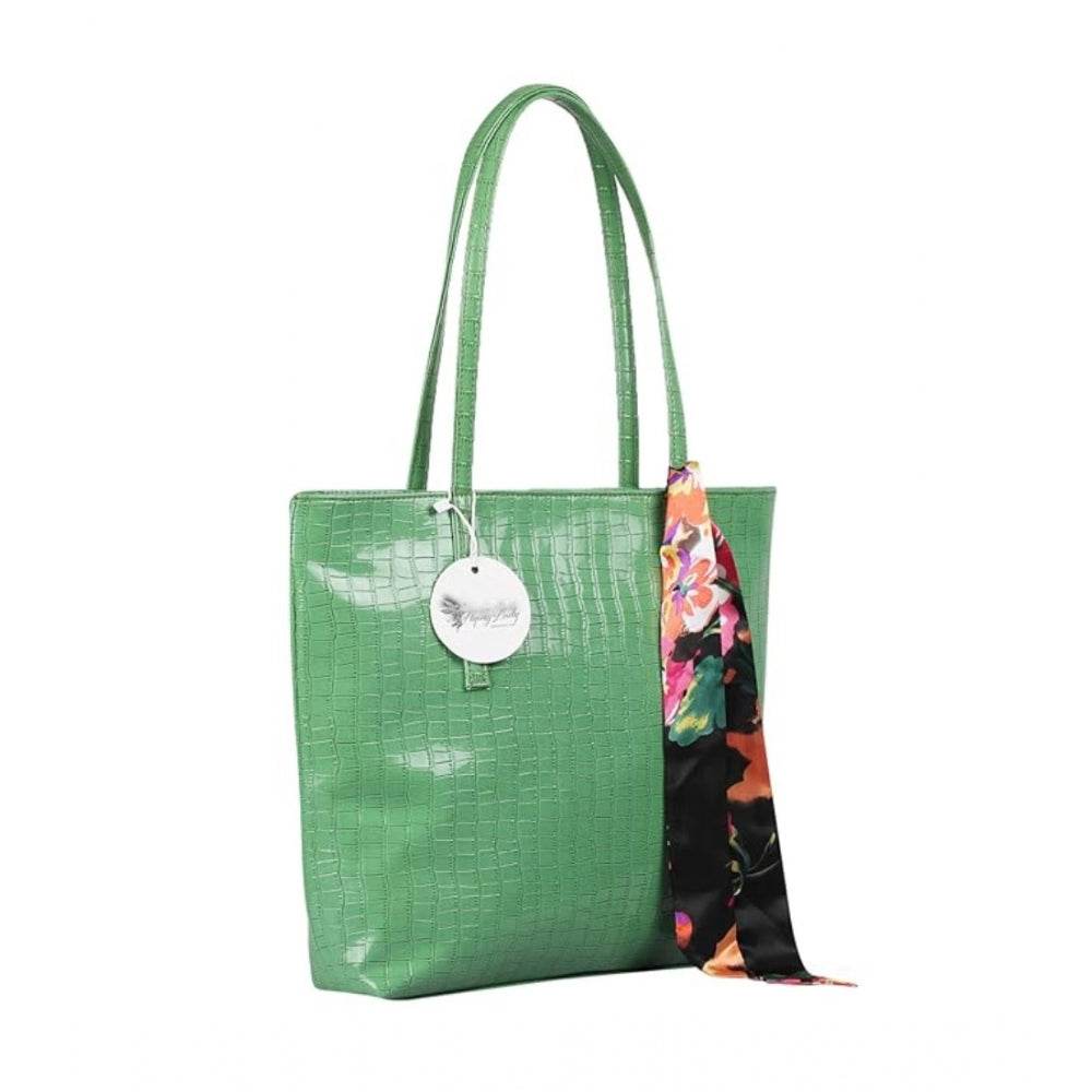 Generic Women's Polyurethane Textured, Croc Shoulder Bag (Green) - MYLUXURY LANE ENTERPRISE