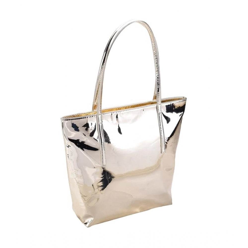 Generic Women's Synthetic Solid Shoulder Bag (Gold) - MYLUXURY LANE ENTERPRISE