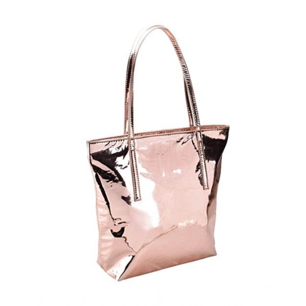 Generic Women's Synthetic Solid Shoulder Bag (Rose Gold ) - MYLUXURY LANE ENTERPRISE