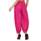 Generic Women's Casual Cotton Cambric Solid Elastic Waist Patiala Harem Pants (Pink) - MYLUXURY LANE ENTERPRISE