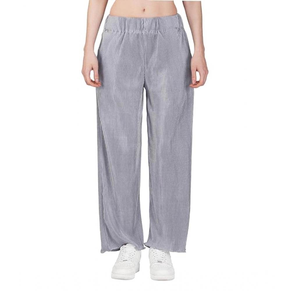 Generic Women's Casual Cotton Blend Striped Bottomwear (Grey) - MYLUXURY LANE ENTERPRISE