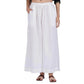 Generic Women's Casual Cotton Solid Elastic Palazzo (White) - MYLUXURY LANE ENTERPRISE