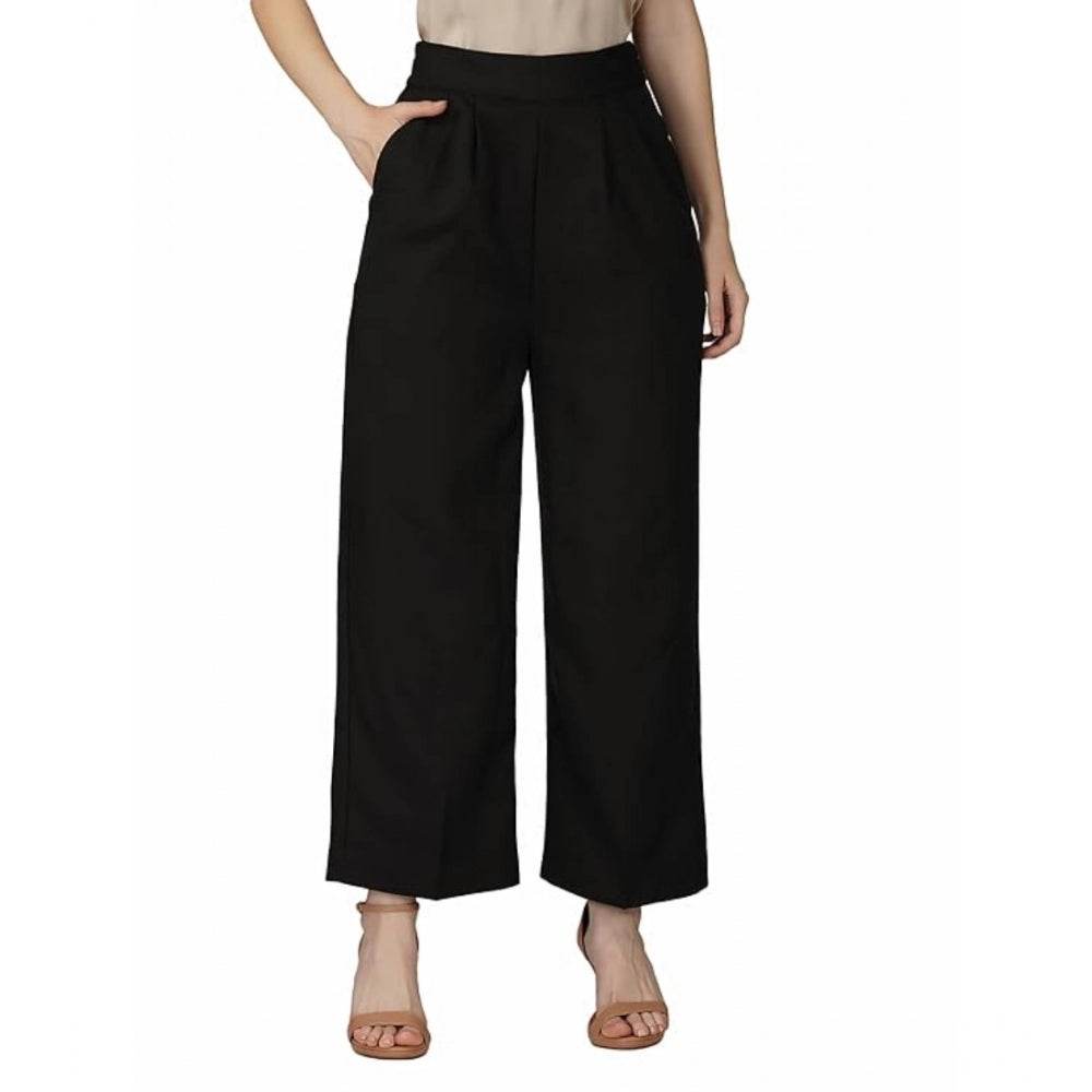 Generic Women's Casual Cotton Solid Pants (Black) - MYLUXURY LANE ENTERPRISE