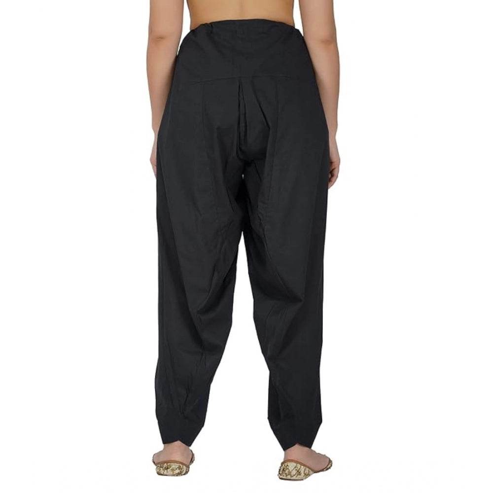 Generic Women's Casual Cotton Cambric Solid Drawstring Bottomwear (Black) - MYLUXURY LANE ENTERPRISE