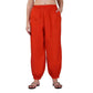 Generic Women's Casual Cotton Cambric Solid Elastic Waist Patiala Harem Pants (Rust) - MYLUXURY LANE ENTERPRISE