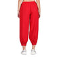 Generic Women's Casual Cotton Cambric Solid Elastic Waist Patiala Harem Pants (Red) - MYLUXURY LANE ENTERPRISE