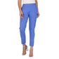 Generic Women's Casual Cotton Lycra Solid Trouser Pants (Blue) - MYLUXURY LANE ENTERPRISE