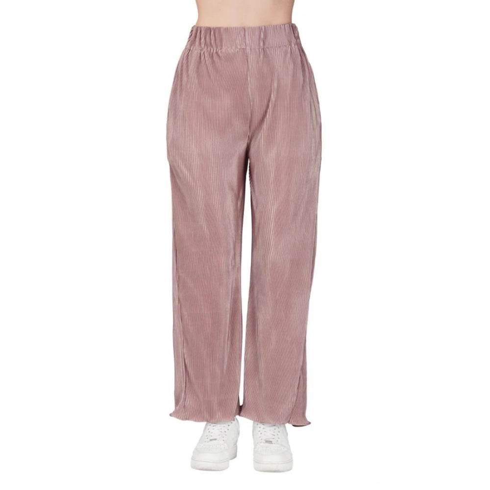 Generic Women's Casual Cotton Blend Striped Bottomwear (Pink) - MYLUXURY LANE ENTERPRISE