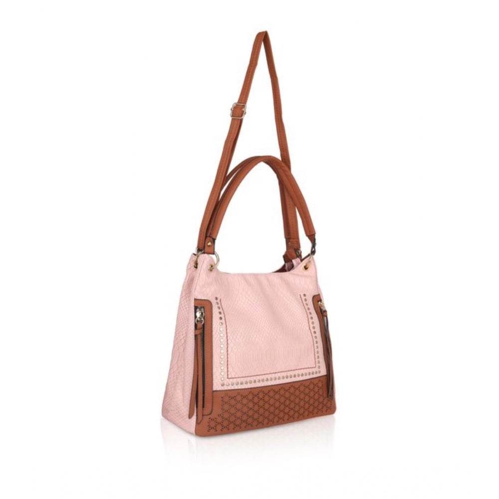 Generic Women's Faux Leather Printed Tote Bag (Pink) - MYLUXURY LANE ENTERPRISE