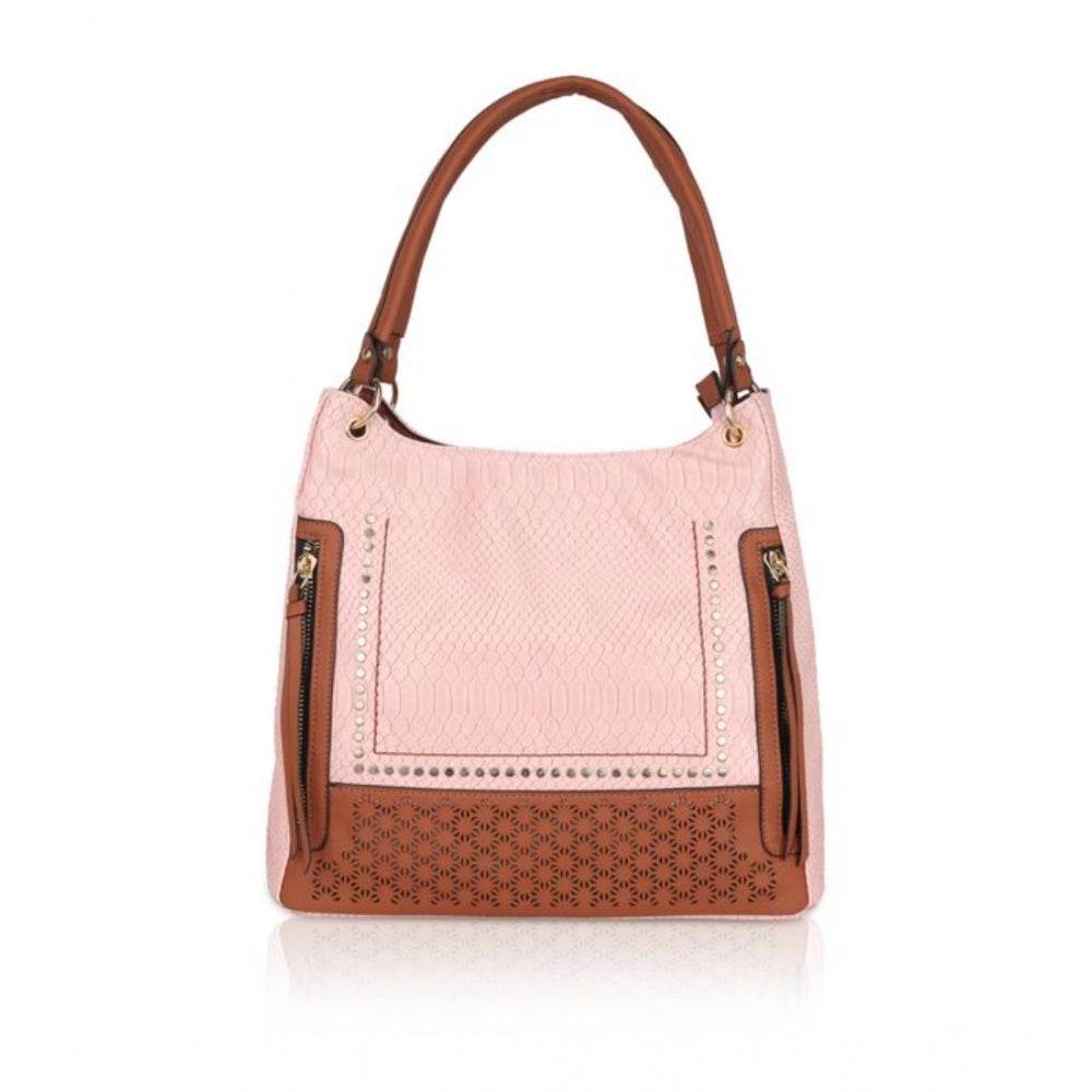 Generic Women's Faux Leather Printed Tote Bag (Pink) - MYLUXURY LANE ENTERPRISE