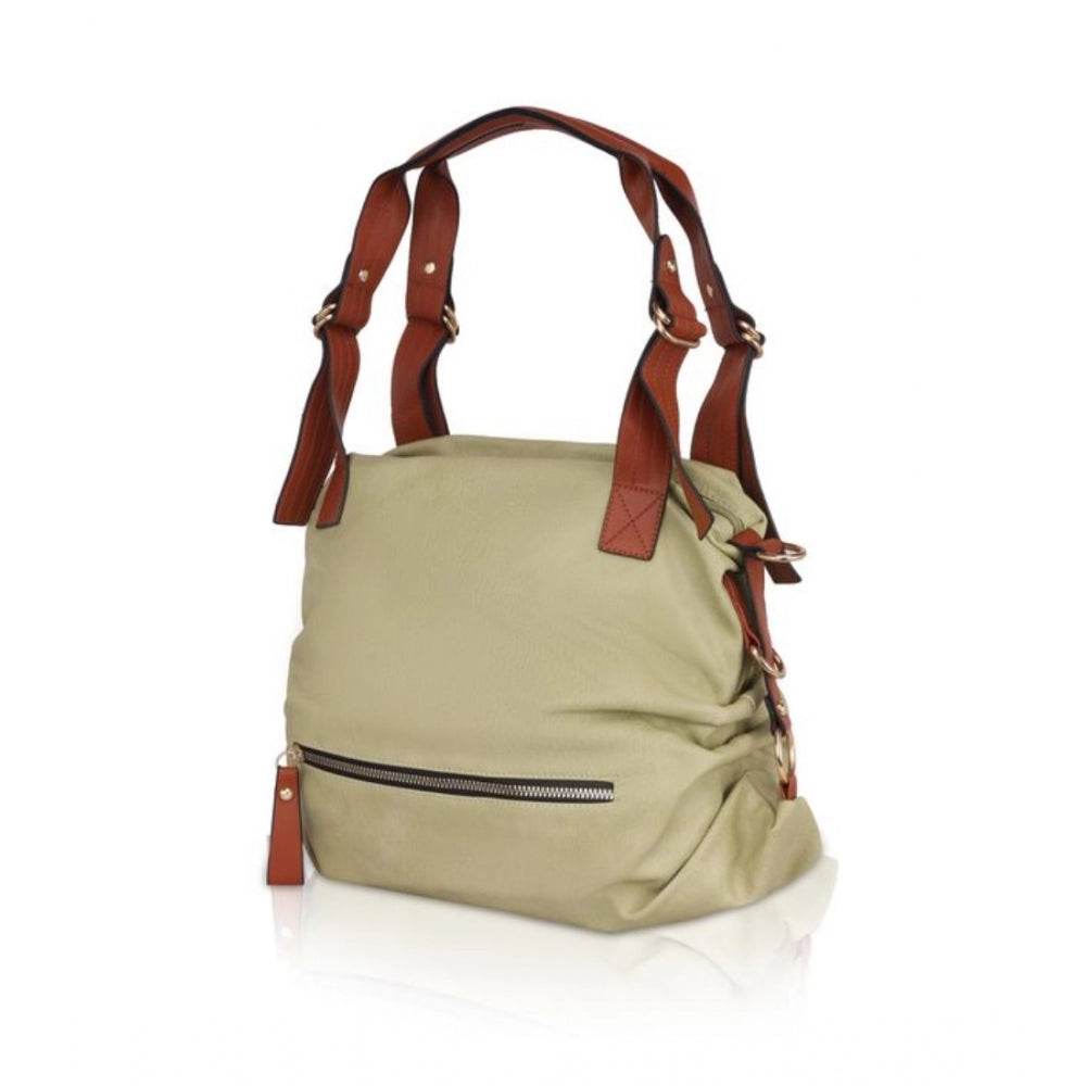 Generic Women's Faux Leather Solid Tote Bag (Green) - MYLUXURY LANE ENTERPRISE