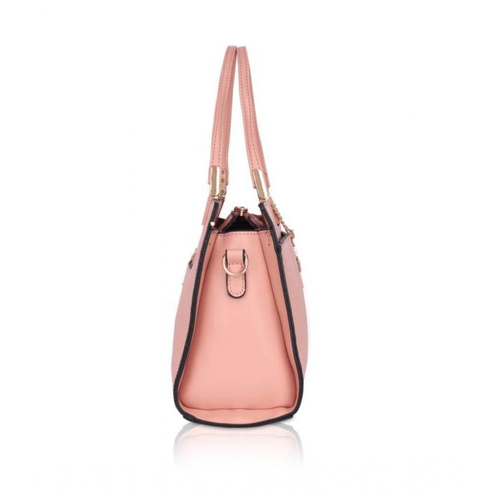 Generic Women's Faux Leather Textured Adjustable Long Belt Handbag (Pink) - MYLUXURY LANE ENTERPRISE