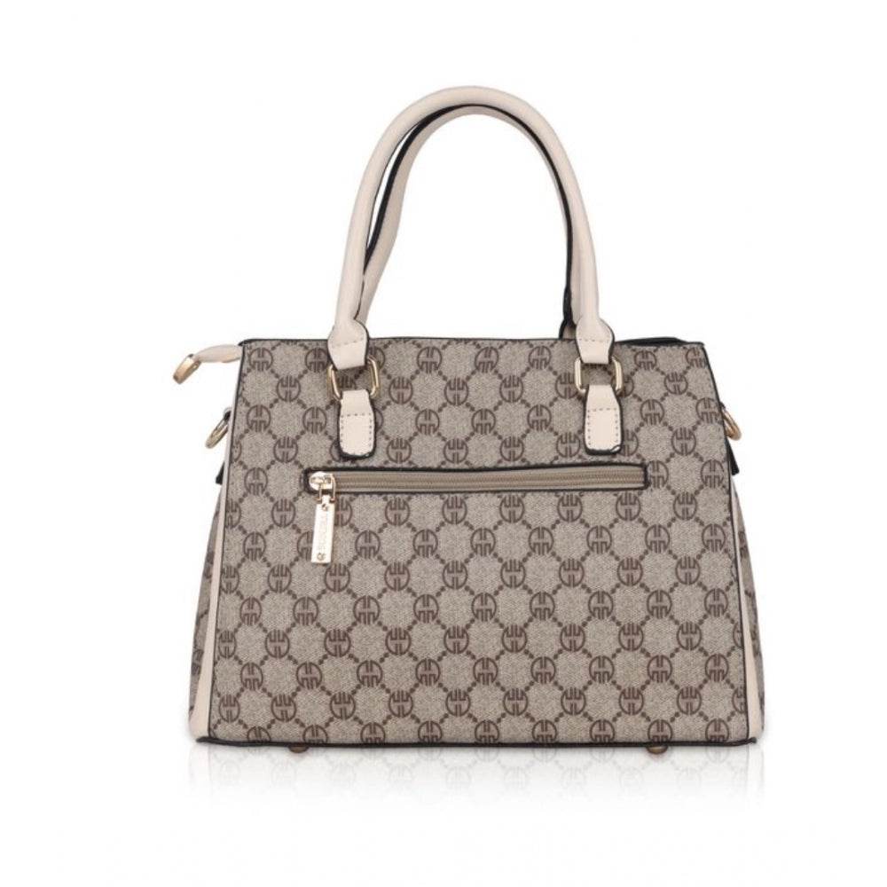 Generic Women's Faux Leather Printed Handbag (Beige) - MYLUXURY LANE ENTERPRISE