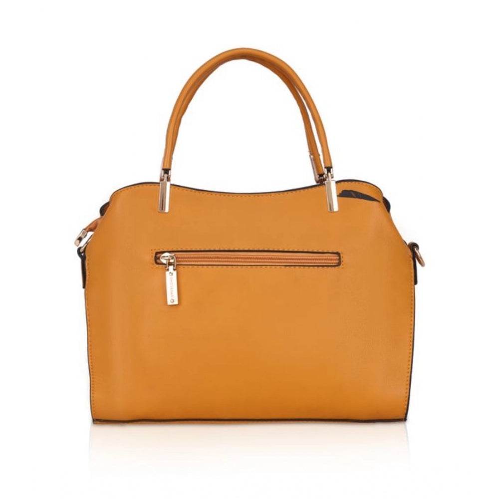 Generic Women's Faux Leather Solid Handbag (Yellow) - MYLUXURY LANE ENTERPRISE