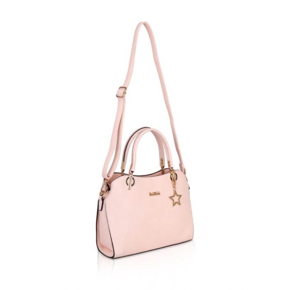 Generic Women's Faux Leather Solid Handbag (Pink) - MYLUXURY LANE ENTERPRISE