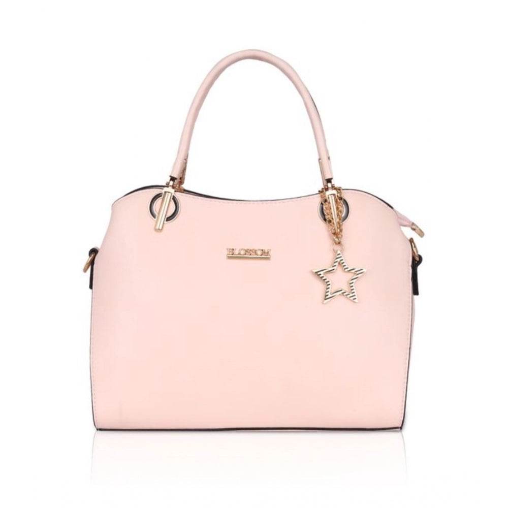 Generic Women's Faux Leather Solid Handbag (Pink) - MYLUXURY LANE ENTERPRISE