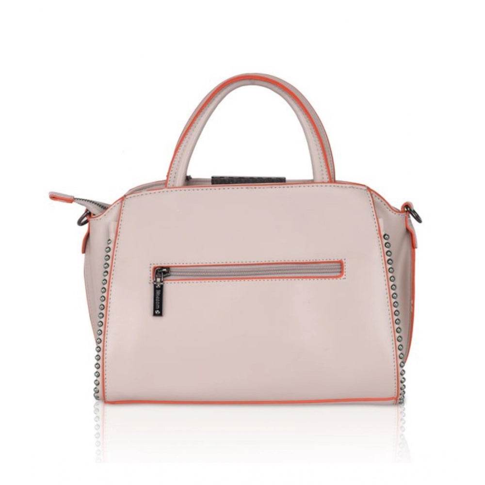 Generic Women's Faux Leather Metal Beads Handbag (Khaki) - MYLUXURY LANE ENTERPRISE