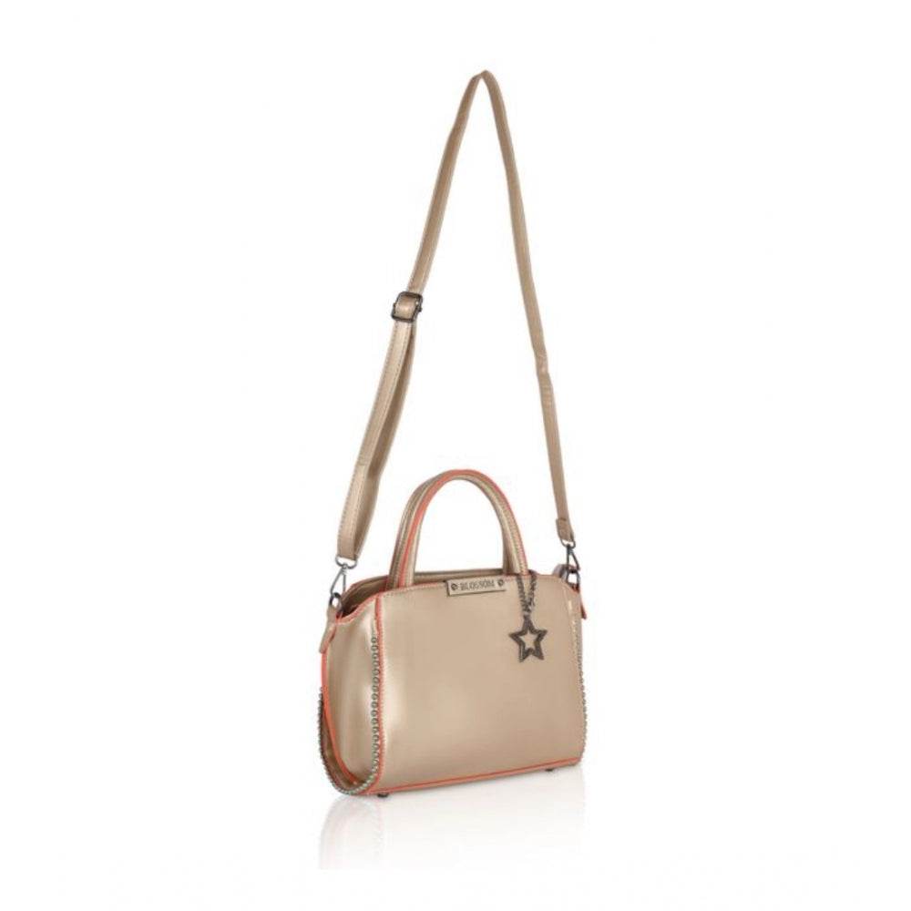 Generic Women's Faux Leather Metal Beads Handbag (Gold) - MYLUXURY LANE ENTERPRISE
