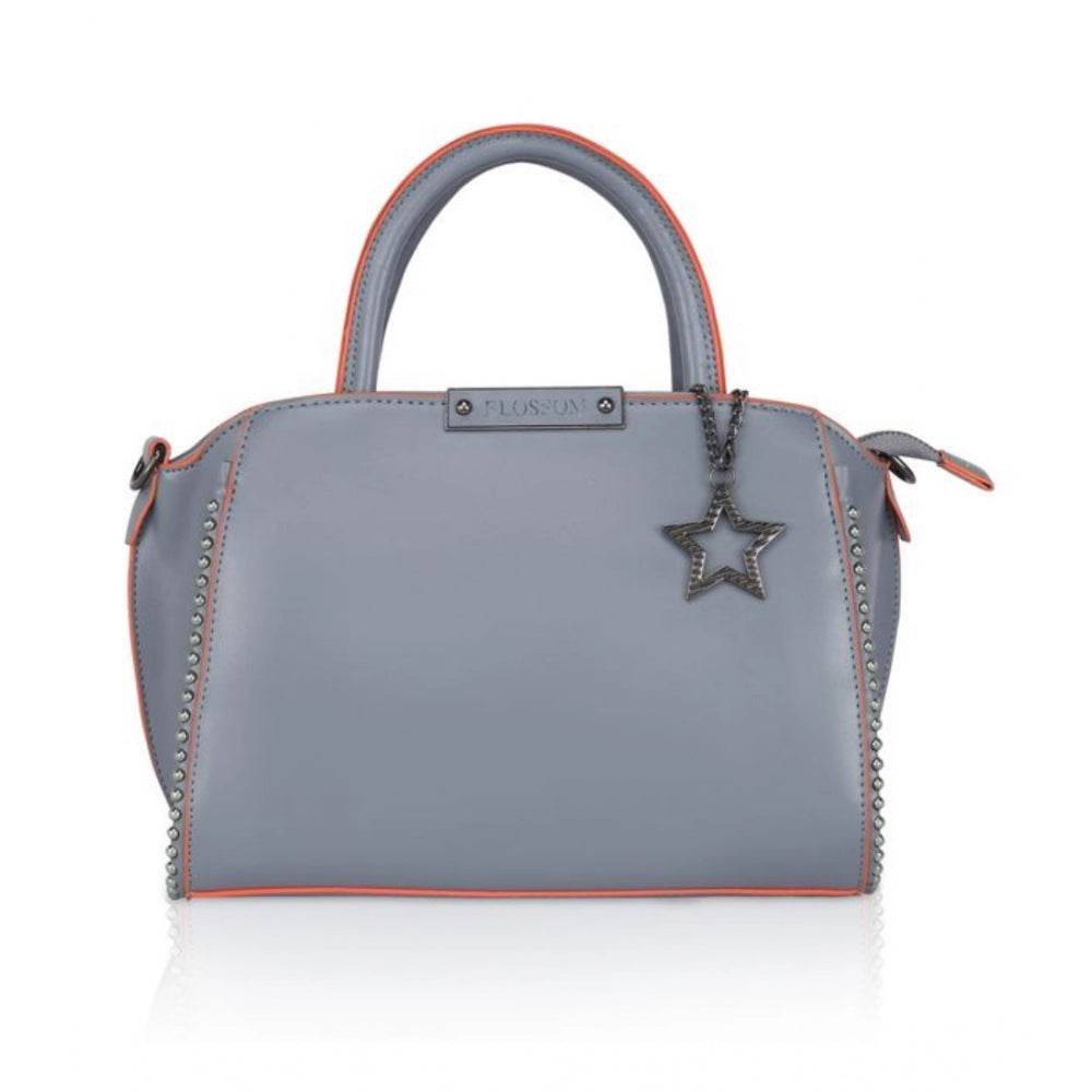 Generic Women's Faux Leather Metal Beads Handbag (Grey) - MYLUXURY LANE ENTERPRISE