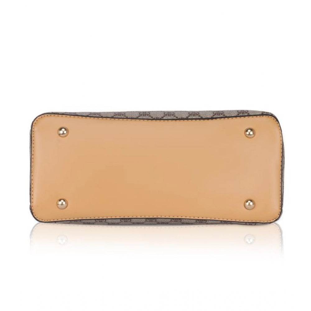 Generic Women's Faux Leather Printed Handbag (Camel) - MYLUXURY LANE ENTERPRISE