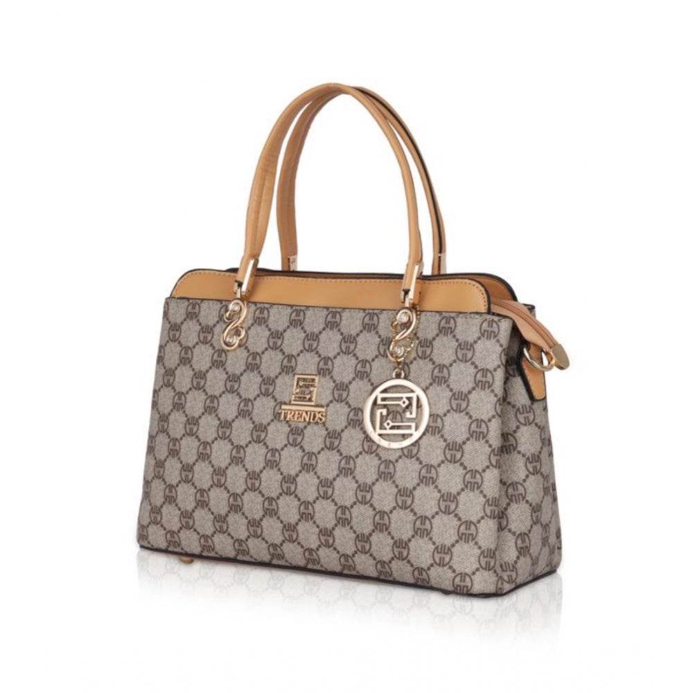 Generic Women's Faux Leather Printed Handbag (Camel) - MYLUXURY LANE ENTERPRISE