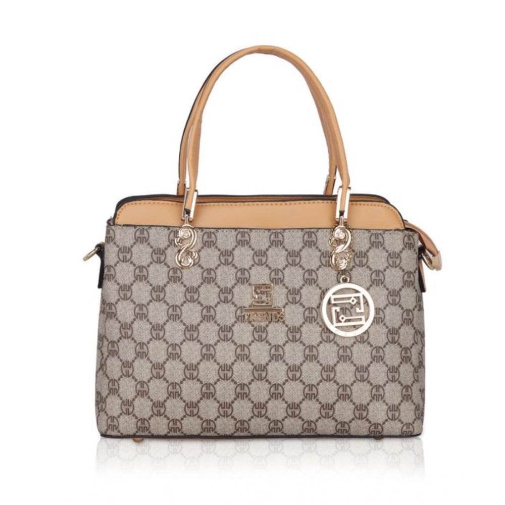 Generic Women's Faux Leather Printed Handbag (Camel) - MYLUXURY LANE ENTERPRISE
