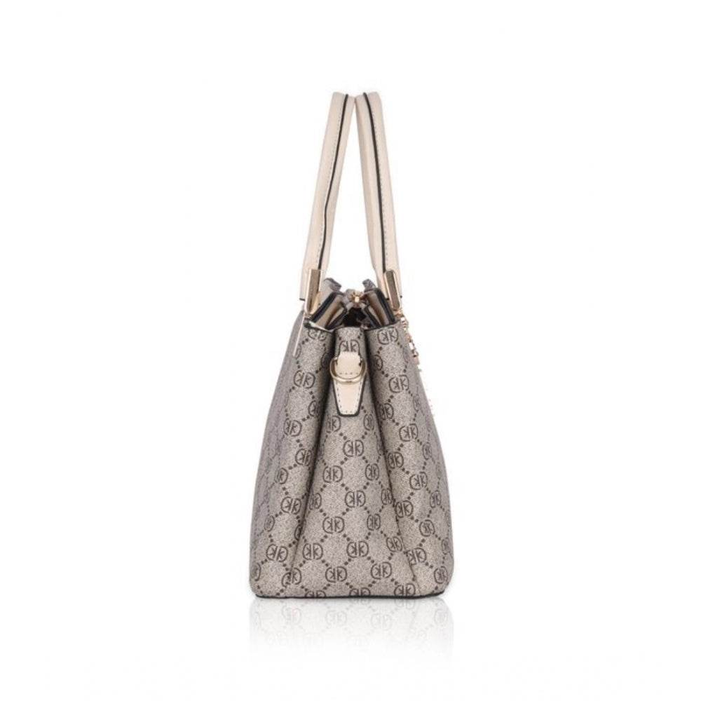 Generic Women's Faux Leather Printed Handbag (Beige) - MYLUXURY LANE ENTERPRISE