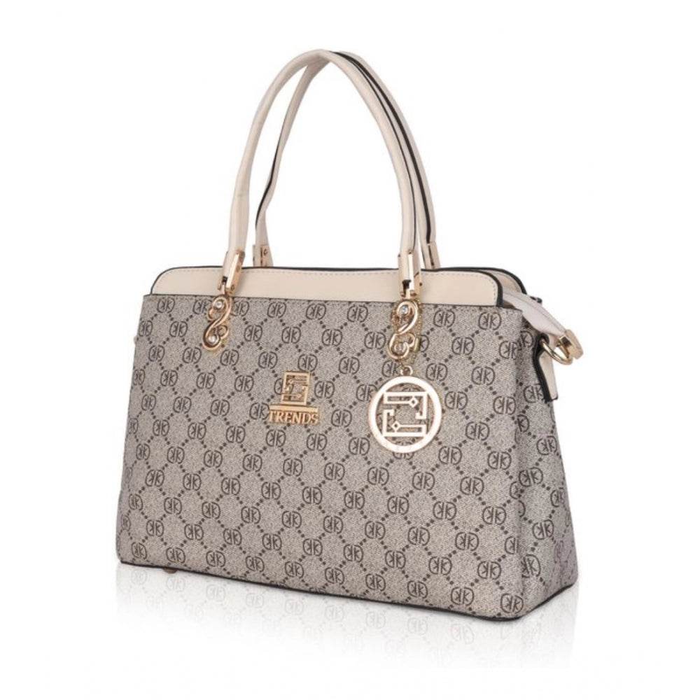 Generic Women's Faux Leather Printed Handbag (Beige) - MYLUXURY LANE ENTERPRISE