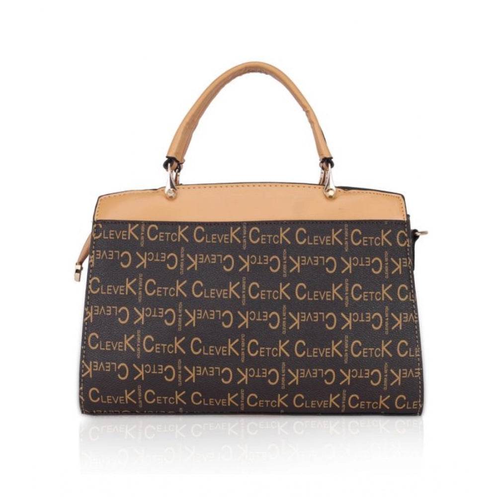 Generic Women's Faux Leather Printed Handbag (Camel) - MYLUXURY LANE ENTERPRISE