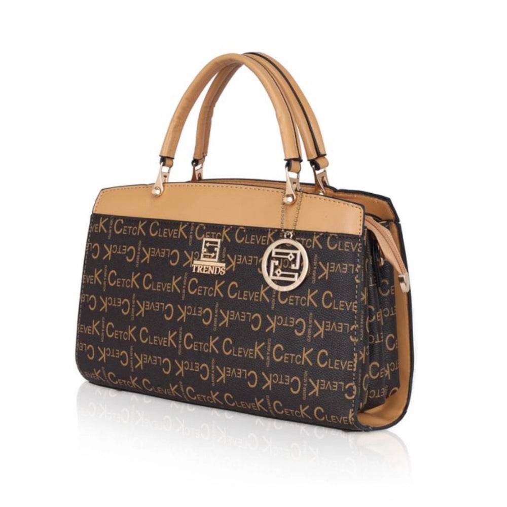 Generic Women's Faux Leather Printed Handbag (Camel) - MYLUXURY LANE ENTERPRISE