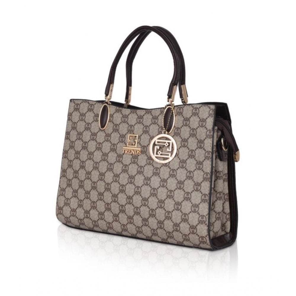 Generic Women's Faux Leather Printed Handbag (Coffee) - MYLUXURY LANE ENTERPRISE