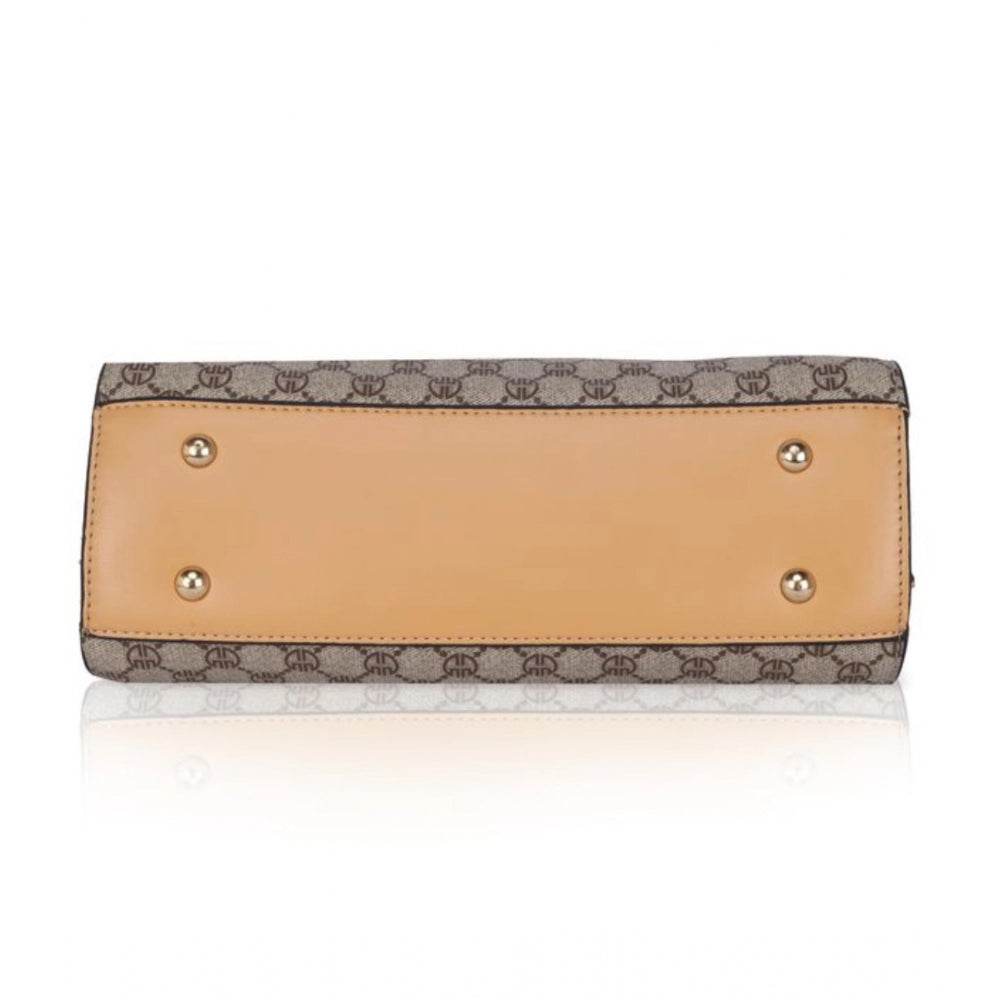 Generic Women's Faux Leather Printed Handbag (Camel) - MYLUXURY LANE ENTERPRISE