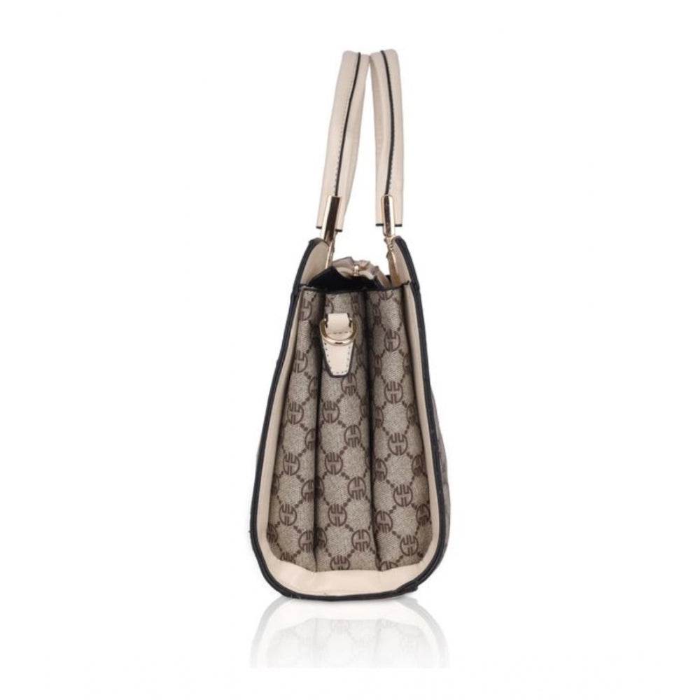 Generic Women's Faux Leather Printed Handbag (Beige) - MYLUXURY LANE ENTERPRISE