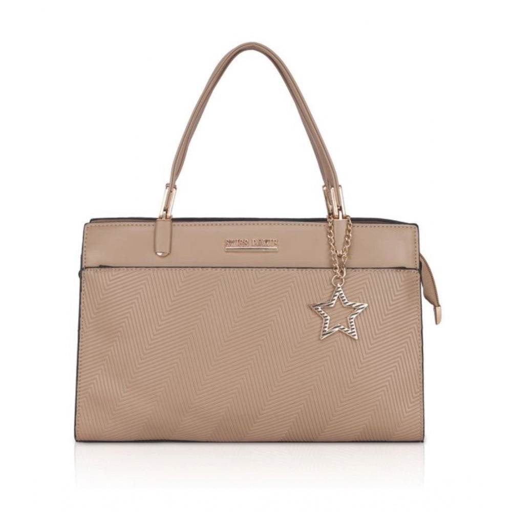 Generic Women's Faux Leather Textured Adjustable Long Belt Handbag (Khaki) - MYLUXURY LANE ENTERPRISE