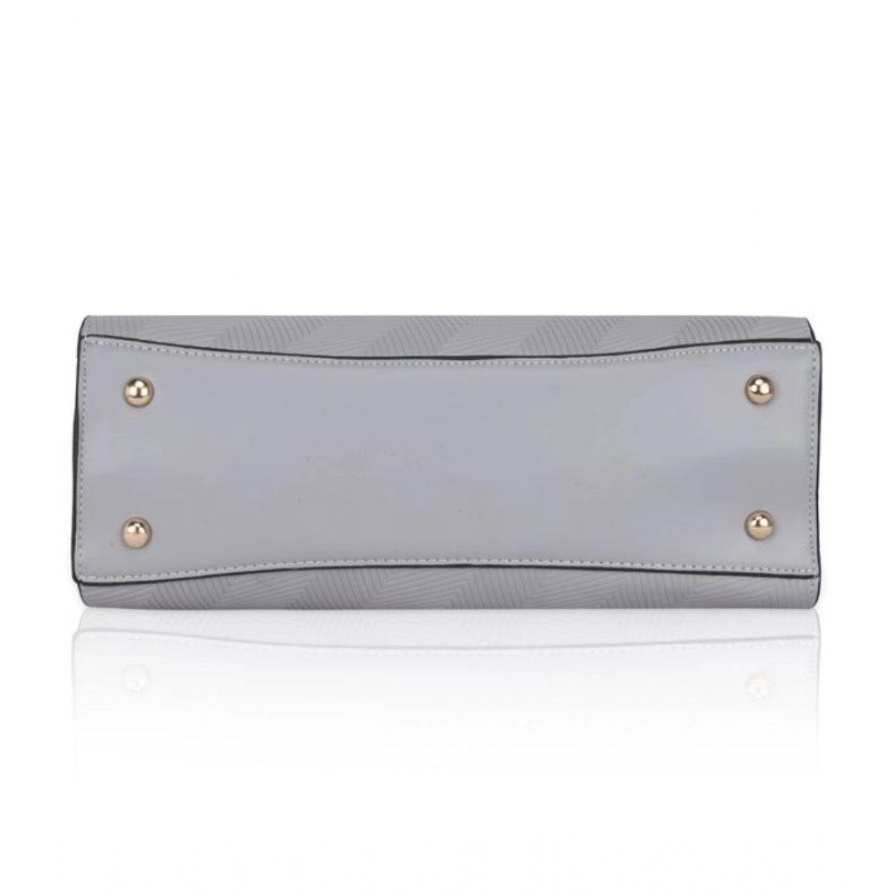 Generic Women's Faux Leather Textured Adjustable Long Belt Handbag (Grey) - MYLUXURY LANE ENTERPRISE